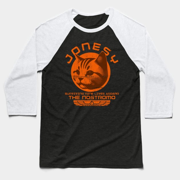 Jonesy -  Surviving Nine Lives Aboard The Nostromo Baseball T-Shirt by Sachpica